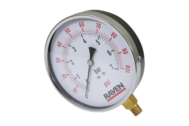Supply Giant 4.5" inch Dial Utility Dry Water Pressure Gauge, Ideal for Swimming Pool Filter - Sprinkler - Spa - Well Pump - Aquarium - Water Hose, 1/4" NPT Lower Mount Brass Connection (0-100 psi) - Image 5